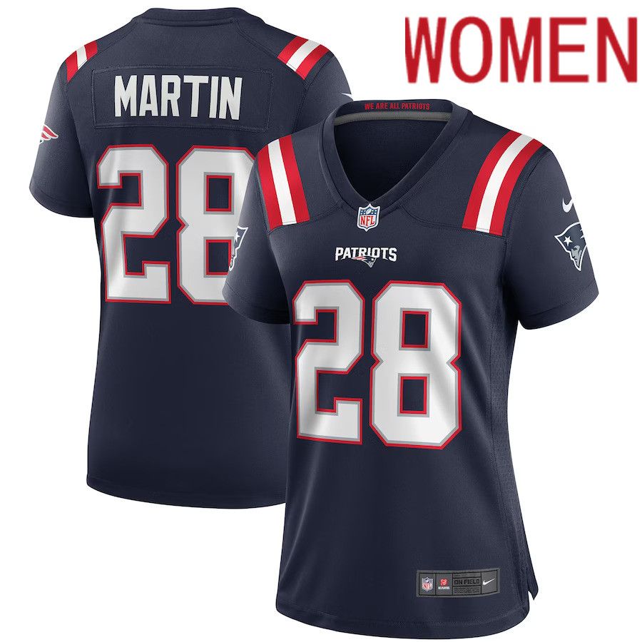 Women New England Patriots 28 Curtis Martin Nike Navy Game Retired Player NFL Jersey